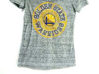 Golden State Warriors NBA Women ' s Distressed Gray T - Shirt Size M Medium 3
