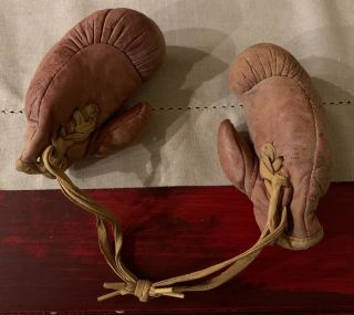 1930s/1940s Miniature Leather Boxing Gloves Possibly Salesman Sample