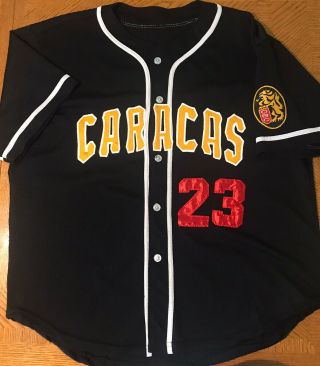 Leones Del Caracas Venezuelan Baseball Jersey Sewn Lettering & Numbers
