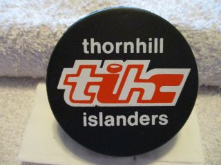Hometown Hockey: Thornhill Islanders Puck: Ont.  Tier Ii Jr.  A