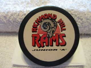 Hometown Hockey: Richmond Hills Rams Ont.  Tier Ii Jr.  A Puck