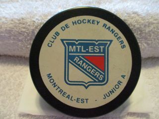 Hometown Hockey: Montreal East Rangers Quebec Tier Ii Jr.  A Puck