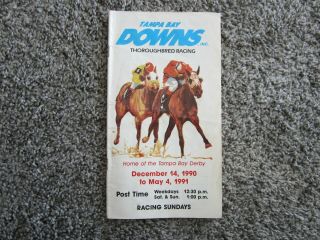 Florida Derby Program Tampa Bay Downs 3/16/91 Horses Fly So Strike The Gold