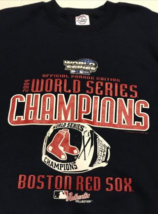 Boston Red Sox 2004 Sweatshirt World Series Champions Blue Mens 2xl Xxl Guc