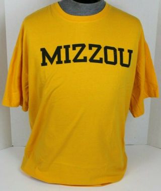 University Of Missouri Mizzou Tigers Ncaa Mens T - Shirt Size Large L Black Gold