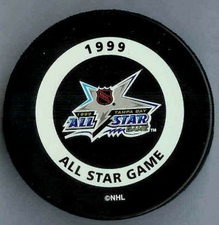 1999 Nhl All - Star Game Official Game Puck Bettman Orange Ring Inglasco Tampa Bay
