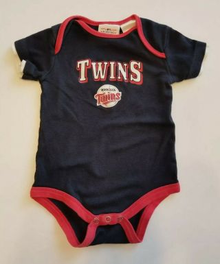 Minnesota Mn Twins One - Piece Mlb Baseball Baby/toddler▪size 12 Months
