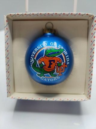 Vintage University Of Florida Gators Glass Ornament Made In Usa Sports Collector