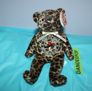 2002 U.  S.  Open Bethpage Black Herrington Bear Stuffed Animal Toy Pga Golf Ltd Ed