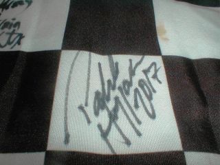 Vintage NASCAR Racing Checkered Flag SIGNED by 9 - Drivers HELP ID NAMES 2