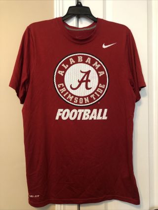 Nike University Of Alabama Crimson Tide T - Shirt Very Soft Large