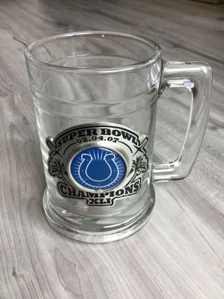 Indianapolis Colts Bowl Xli Champions Heavy Glass Mug Peyton Manning