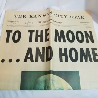 Pre - Owned The Kansas Star Newspaper Commemorative Edition " To The Moon And Home "