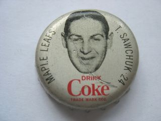 1964/65 Coca Cola - Coke Hockey Bottle Cap - Toronto Maple Leafs - T.  Sawchuk
