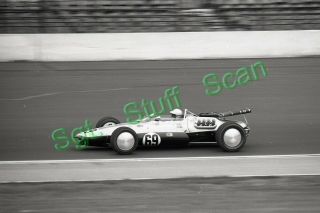 1967 Indy Car Racing Photo Negative Smokey Yunick / Hulme Hubcaps Indy 500