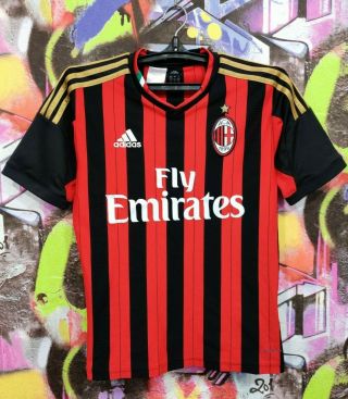 Ac Milan Italy Football Shirt Soccer Jersey Training Top Adidas Youth Size L
