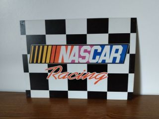 Vintage Nascar Racing Checkered Flag Tin Sign - 12.  5 " X 17.  5 " -