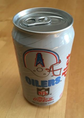 Vintage 1992 Houston Oilers Nfl Coca Cola Collectible Coke Can Football Promo