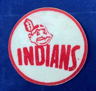 Vintage Cleveland Indians Chief Wahoo Felt Sticker Patch Mlb 2.  5 "