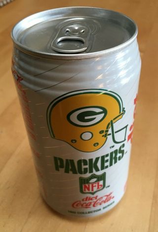 Vintage 1992 Green Bay Packers Coca Cola Collectible Coke Can Football Logo 90s