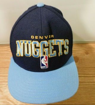 Denver Nuggets Cap Nba Official Draft Cap Adidas Hat Adjustable One Size Blue