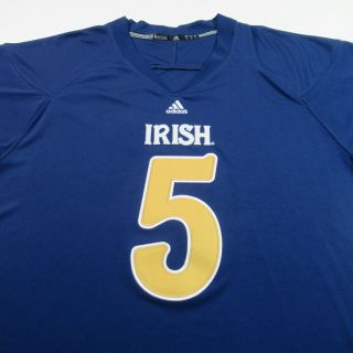 Notre Dame Football Jersey 5 Sewn Adidas Blue Ncaa College Mens Large