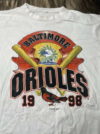 Vintage 1998 Baltimore Orioles Sping Training T - Shirt Xxl 0239
