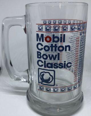 1994 Vintage/retro Mobil Cotton Bowl Classic Glass Mug Gently,  Rare,  Oop