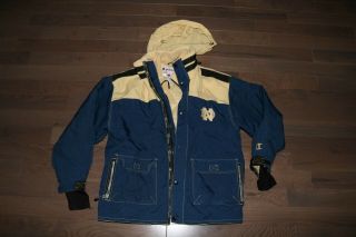 Vintage 90s Champion Notre Dame Fighting Irish Football Parka Jacket Coat Xl