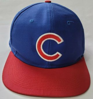 Chicago Cubs - Vtg Logo 7 Athletic Snapback Blue Mlb Baseball Hat Cap Vintage