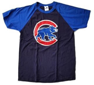 Chicago Cubs T Shirt Vintage Majestic Black And Blue Size Extra Large
