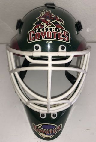 Vtg Riddell Phoenix Coyotes Mini Goalie Hockey Helmet Jersey Nhl