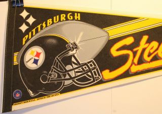 Vintage 1997 Pittsburgh Steelers 30 " Full Size Pennant Logo Nfl Helmet Wincraft