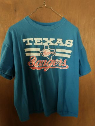 Vintage Texas Rangers " Logo 7 " T - Shirt Men 