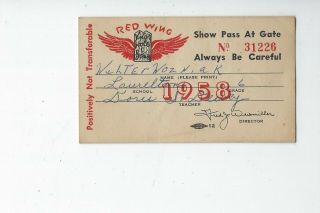 1958 Rochester Red Wings Knot Hole Gang Pass