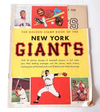 1955 York Giants Golden Stamp Book Cut Up Willie Mays Missing Stamps