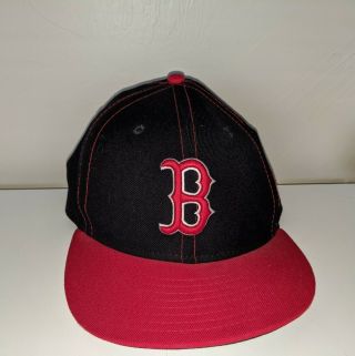 Boston Red Sox 59fifty Fitted Era Hat Size 7 3/8 Navy Blue And Red