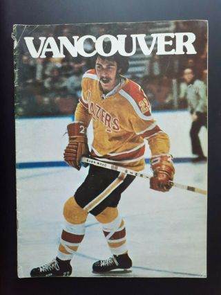 1973 - 74 Quebec Nordiques Vs Vancouver Blazers Wha Hockey Program