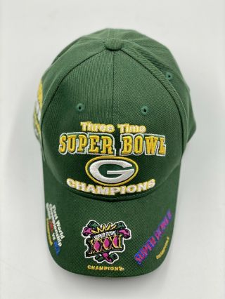 Nfl Green Bay Packers Bowl Ii 3 Time Champions Cap Hat Reebok