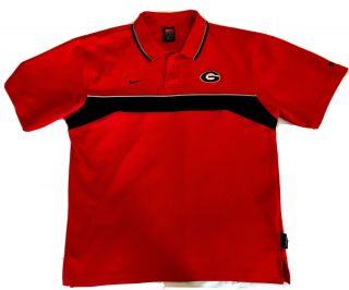 Team Nike Georgia Bulldogs Men’s Medium Polo Shirt Dri - Fit Material
