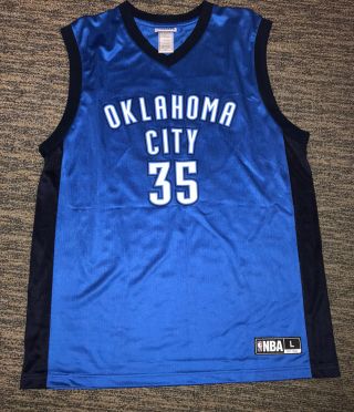 Oklahoma City Thunder Kevin Durant 35 Size Large Blue Jersey Nba 2012