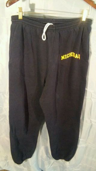 Vintage 1990s Michigan Wolverines Russell Athletic Sweat/jogging Pants Blue Sz L
