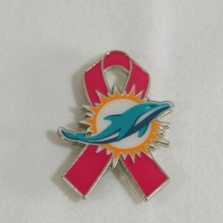 Miami Dolphins Breast Cancer Awareness Ribbon Nfl Magnet Pin Pink