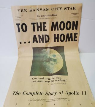Vintage Kansas City Star Newspaper Commemorative Edition " To The Moon And Home "