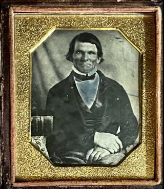 Early Daguerreotype Captain John Phelps Whole Case 6th Plate 1840s