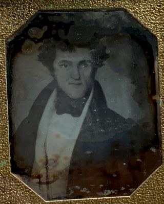 1/6th Pl.  Daguerreotype - Early Painting Of Handsome Young Sailor Rare