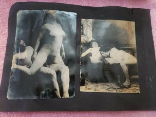 4 Rare French Full Nude Man Woman Vintage Antique Early 1900s Photo Photos