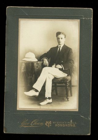 Western Man In Hong Kong China Old Cabinet Card Photo By Yee Chung 1890s 1900s