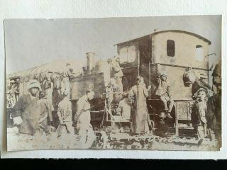 1900s China Tsingtao German Colony Railway Steam Locomotive Train Photo 德国青岛蒸汽火车