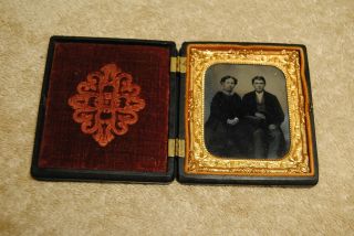 Vintage Holmes Booth & Haydens Daguerrotype Photographic Ambrotype Photo & Case